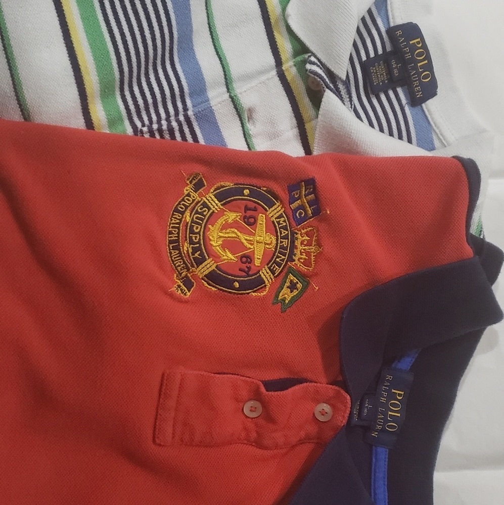 Bundle 2 Polo Shirts Boys Sz L 14-16